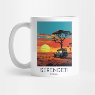 A Pop Art Travel Print of the Serengeti National Park - Tanzania Mug